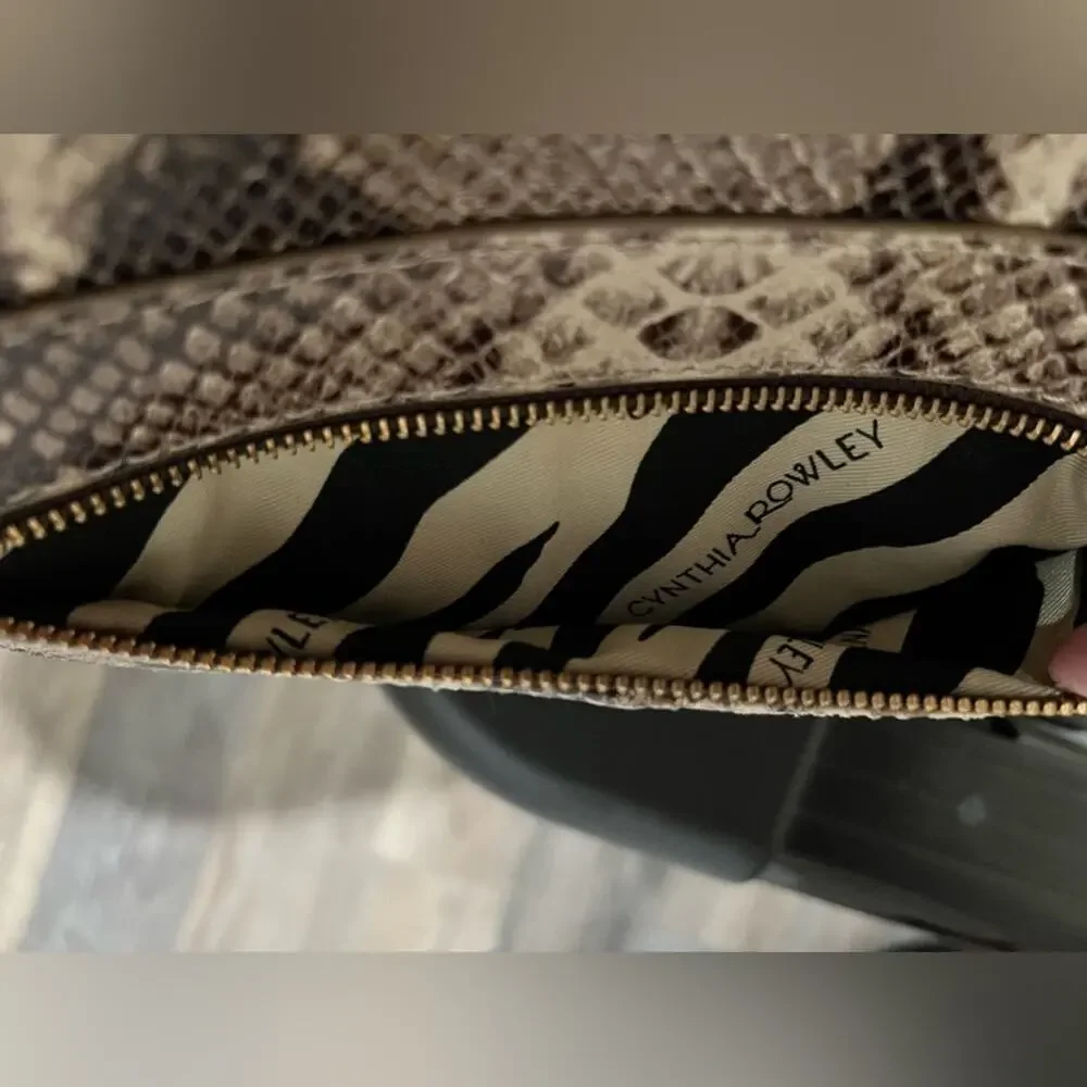 Cynthia Rowley Faux Snakeskin Leather Hobo Bag
